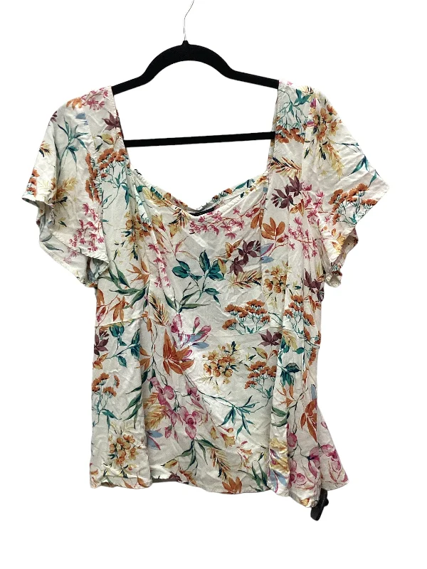 Exclusive Deal Floral Print Top Short Sleeve Torrid, Size 1x