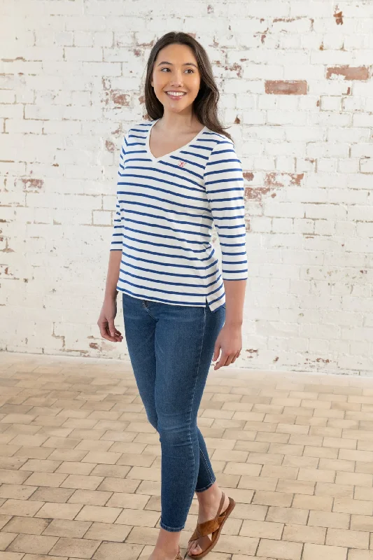 Early Access Ariana Top - Indigo Stripe