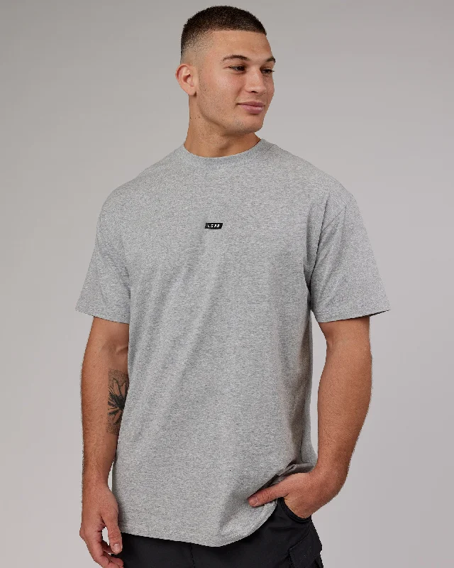 Stock Clearance Fundamental FLXCotton Tee Longline Oversize - Light Grey Marl