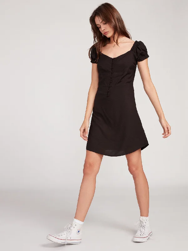 Quick Deals Window Cactus Dress - Black