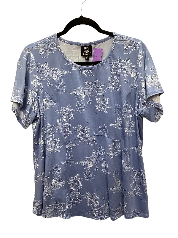 Final Offer Blue Top Short Sleeve Bobeau, Size 1x