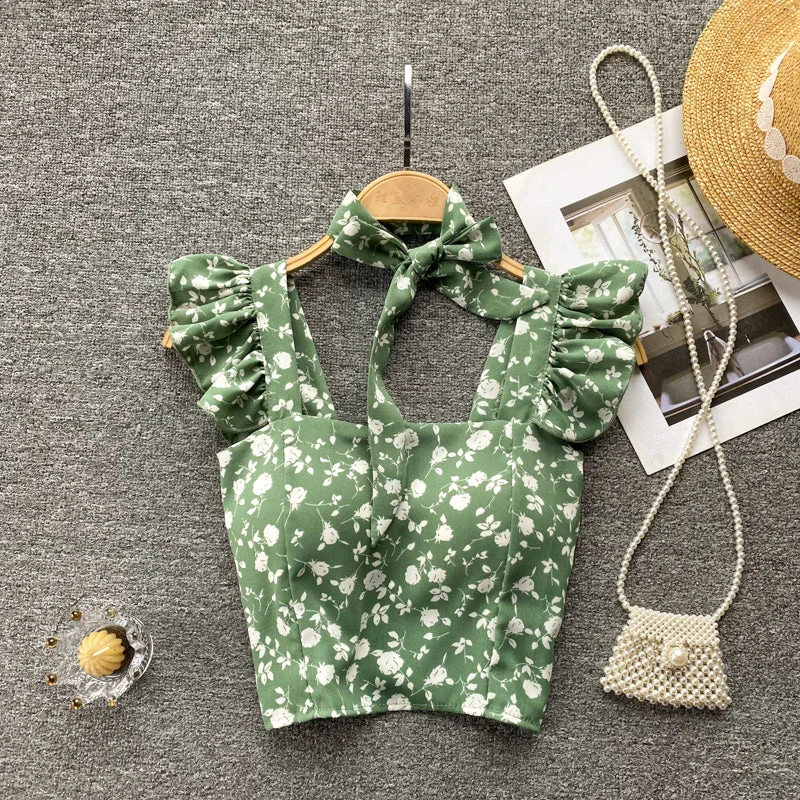Super Bargain Cute floral crop top   S149
