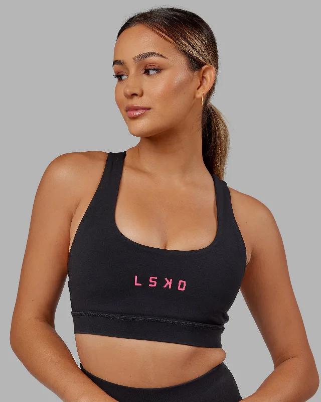 New Deals Rep Sports Bra Small Logo - Black-Boysenberry
