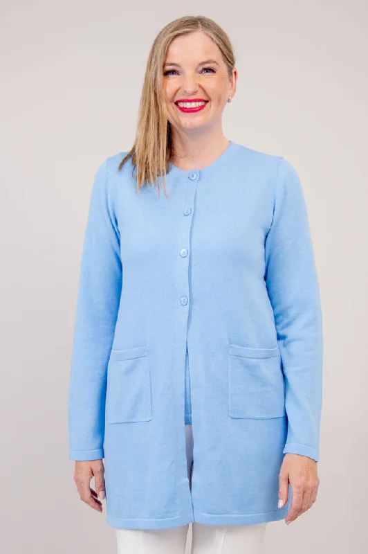 Referral Discount Tommy Cardigan, Blue, Cotton