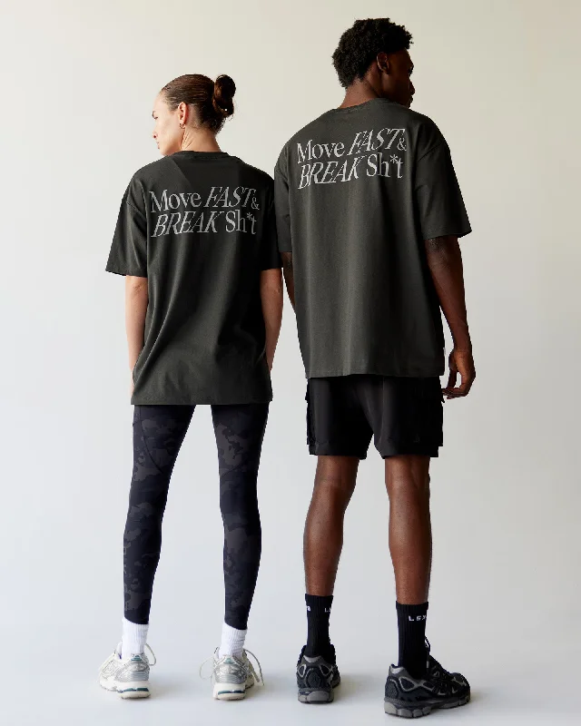Massive Deals Unisex VS5 FLXCotton Tee Oversize - Pirate Black-Circular Grey