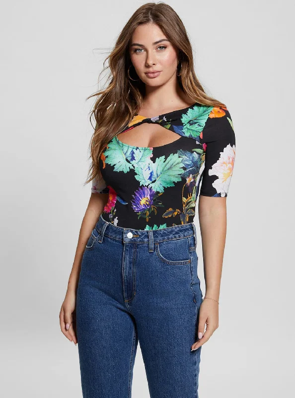 Top Pick Eco Garden Print Clara Twisted Top