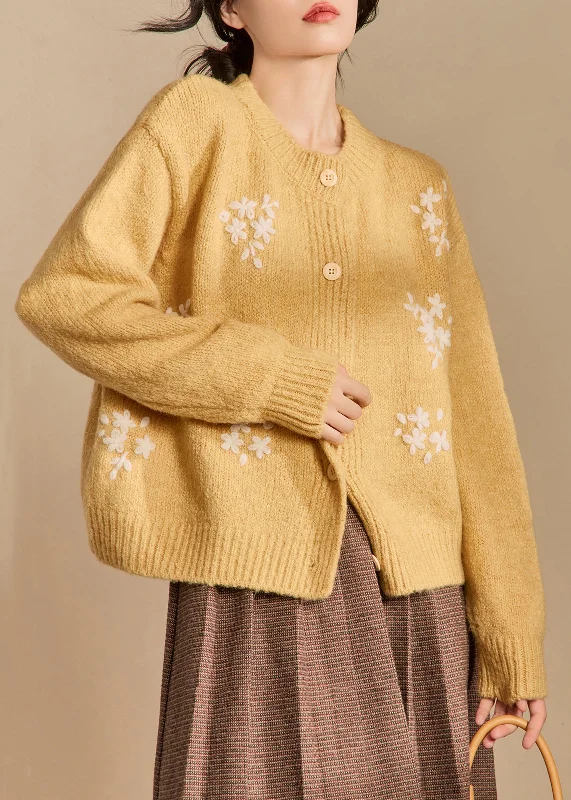 Weekend Deals to Brighten Your Day Beautiful Yellow Button Cozy Knit Cardigan Winter