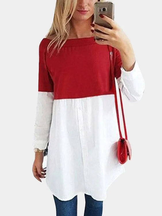 Closeout Custom Off The Shoulder Plain Long Sleeve T-Shirts