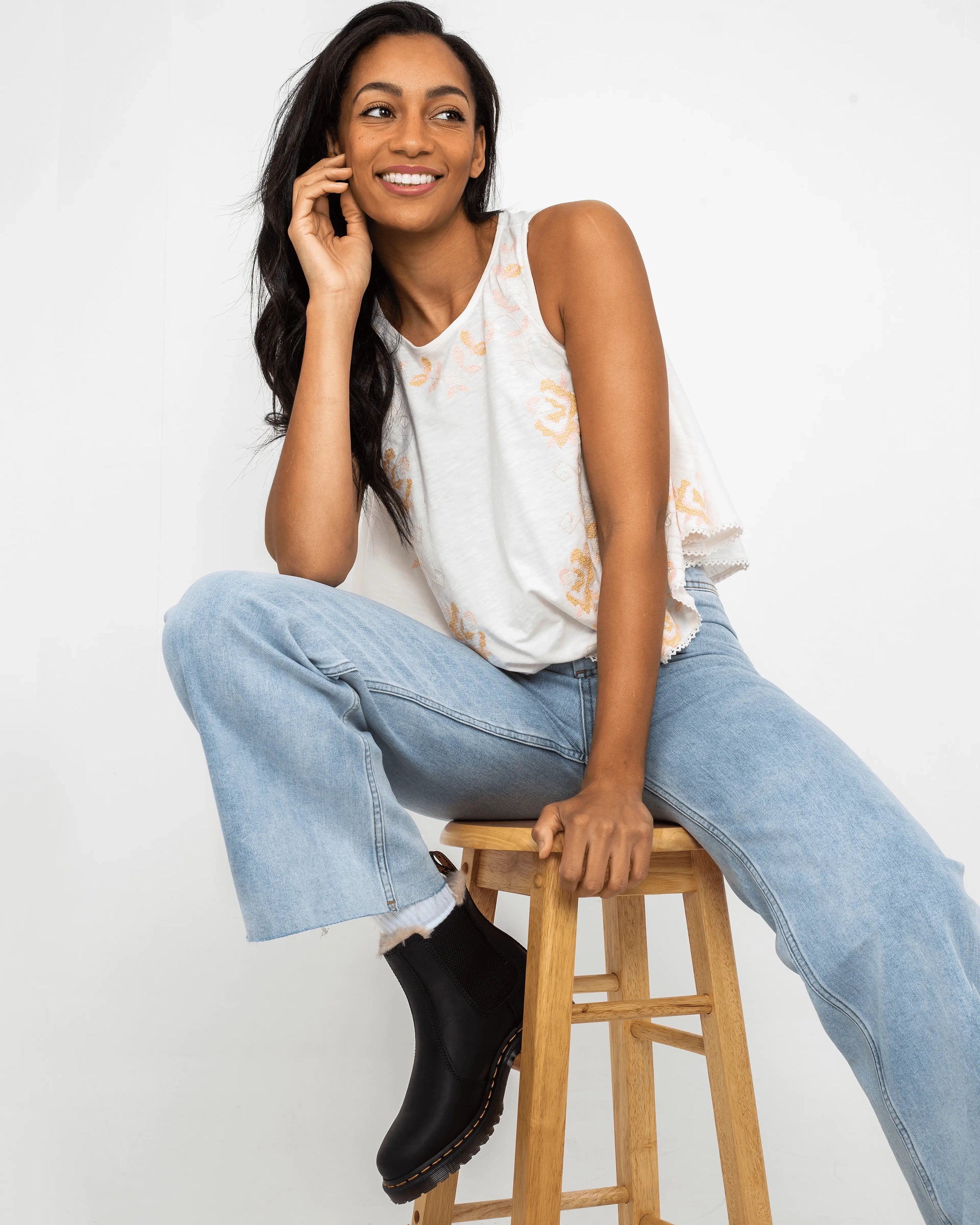 Shop and Save Fun & Flirty Top in Ivory Combo