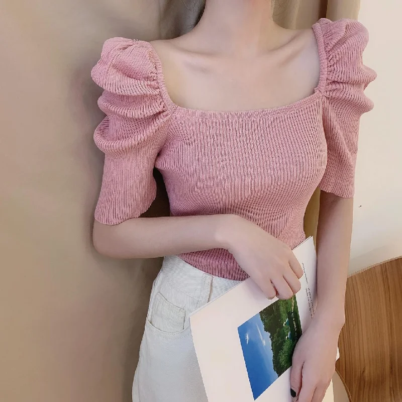 Weekend-Only Price Drops Cute round neck knitted top    S46