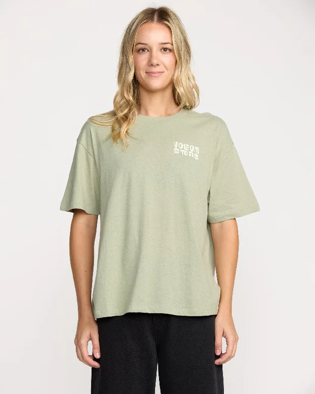 Weekend Offers That Excite Stone Dream Boyfriend Tee - Sage