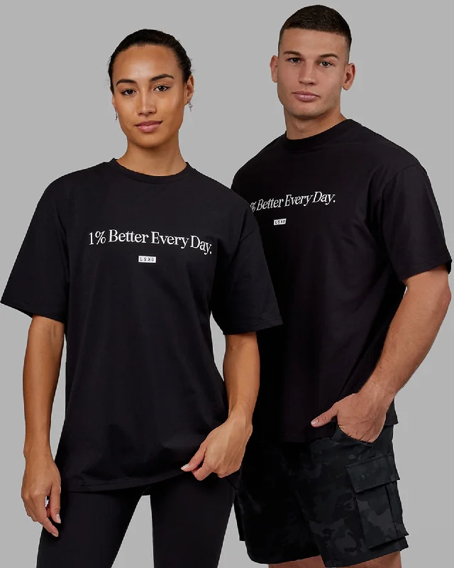 Weekend Discounts to Enjoy Unisex 1% Better FLXCotton Tee Oversize - Black
