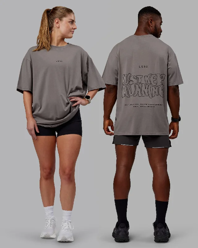 Weekend Savings Spectacular Unisex Leg It FLXCotton Tee Oversize - Storm Front-Black
