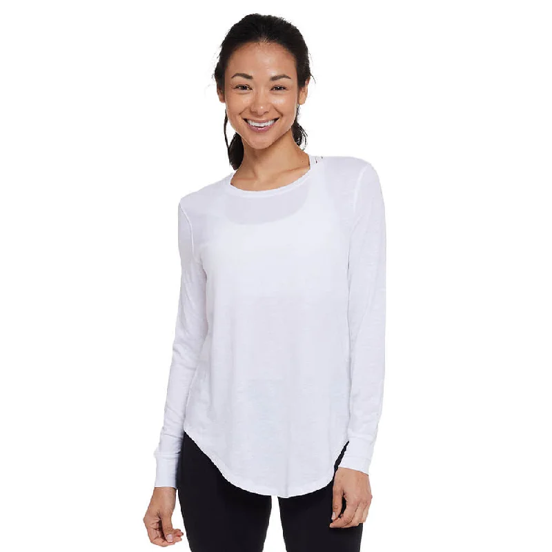 Major Savings Tasc Womens Longline Long Sleeve T-Shirt - White