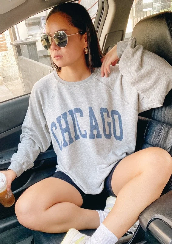 Instant Deal Chicago Classic Crew Sweatshirt - Heather Grey & Navy