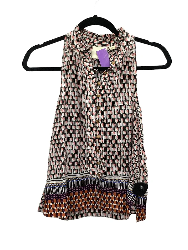 Big Savings Green & Pink Top Sleeveless Maeve, Size Xs