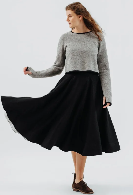 Quick Sale Crop Sweater, Wool, Light Grey