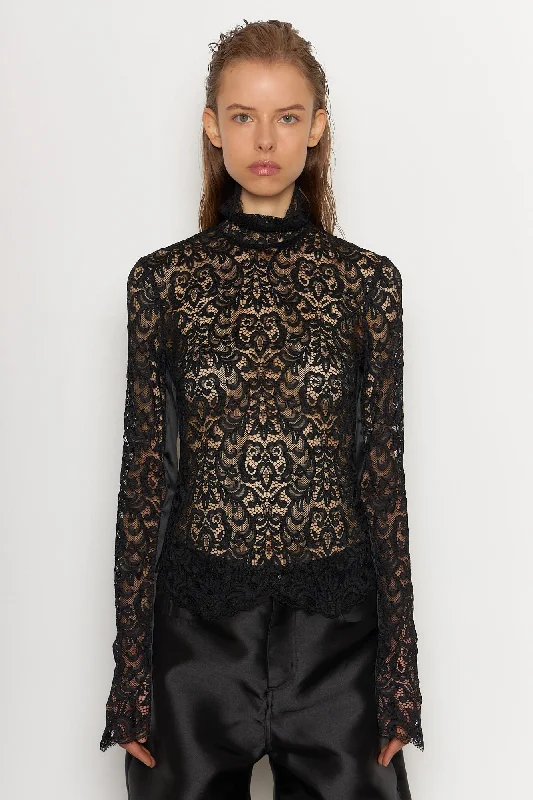 Huge Discounts Highneck Lace Longsleeve
