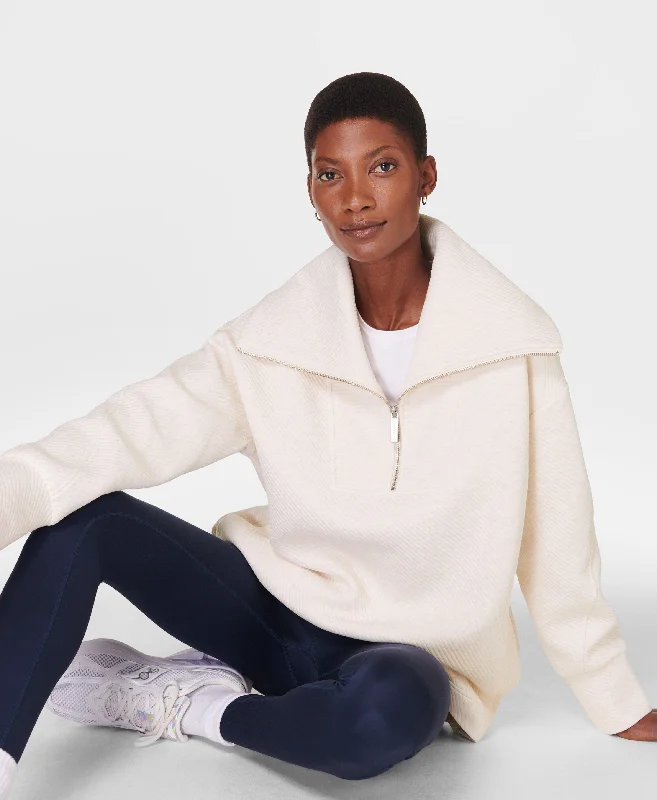 Final Clearance Radiant Half Zip Sweatshirt Sb9938b Oatmeal-Marl