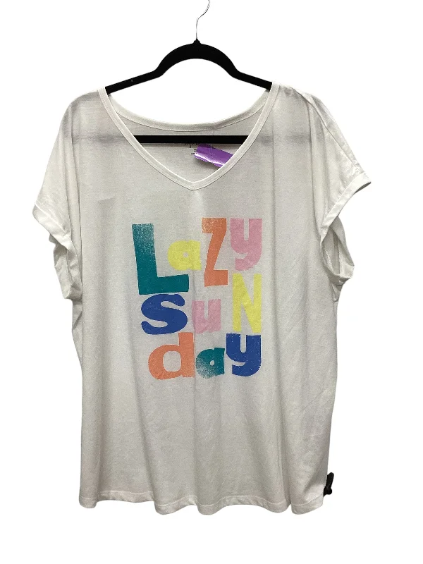 YEAR-End Clearance White Top Short Sleeve Basic Style And Company, Size 2x