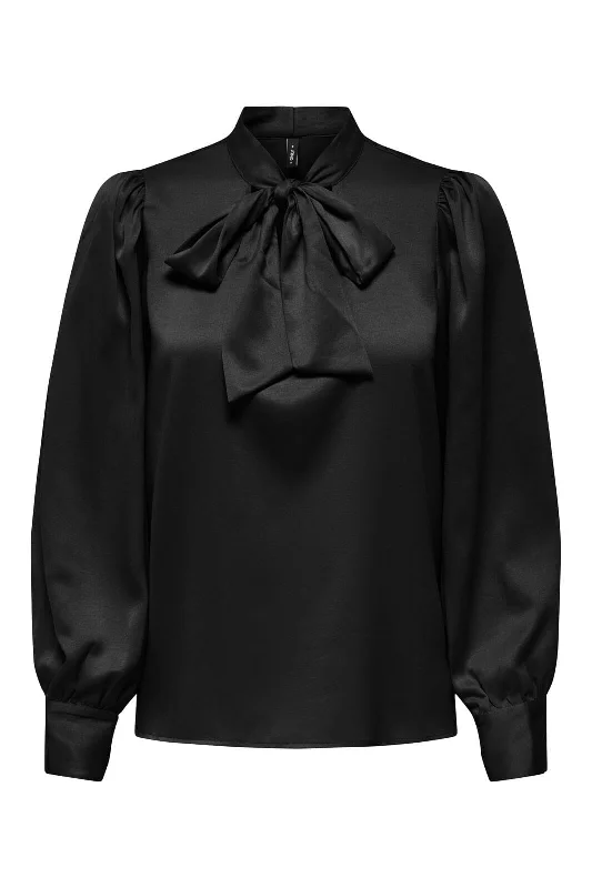 Take Advantage Only - Onljane Life L/S Bow Top - 4663021 Black