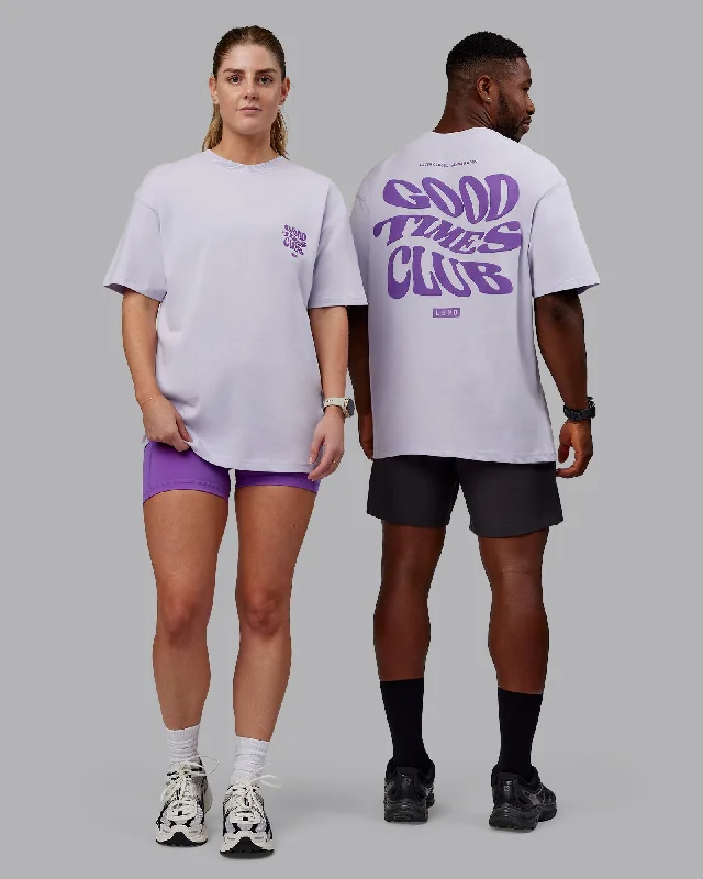 Low Prices Unisex Good Times Heavyweight Tee Oversize - Purple Heather-Purple Swirl
