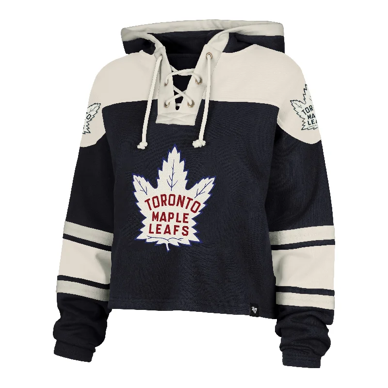 Value Deals TORONTO MAPLE LEAFS VINTAGE CROPPED SUPERIOR '47 LACER HOOD WOMENS