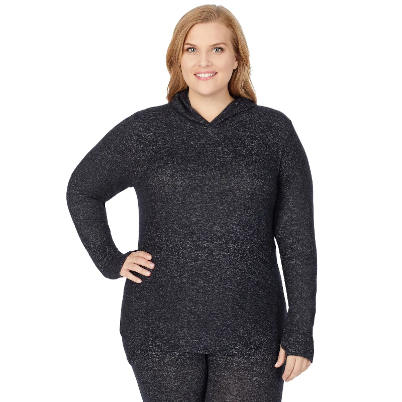 Deal Mania SoftKnit Long Sleeve Tunic Hoodie PLUS