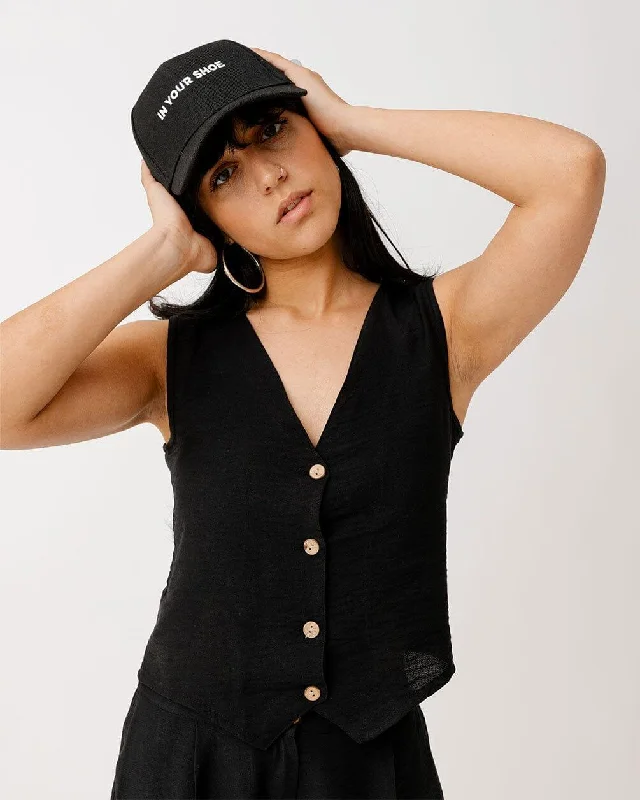 Markdowns Black Linen Vest