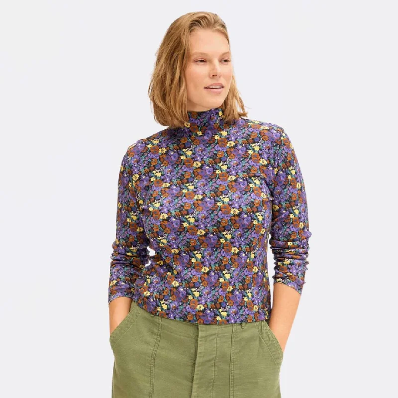 Massive Savings Le Turtleneck (Purple Fall Floral)
