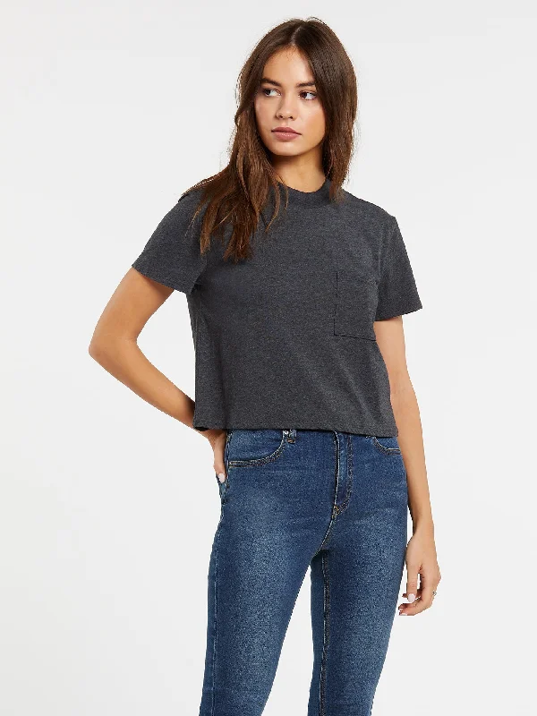 Weekend Discounts to Celebrate Pocket Stone Short Sleeve Tee - Heather Black