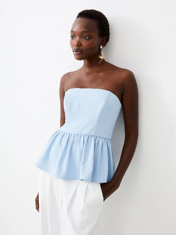 Weekend Price Cuts Galore Harry Suiting Strapless Peplum Top