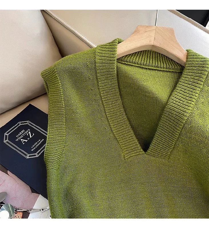 Today’s Special New V-neck knitted vest for women outer sleeveless vest top vest     S5016