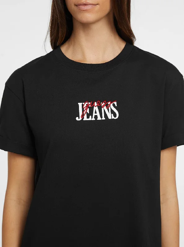 Super Savings Guess Jeans Black Short Sleeve T-Shirt