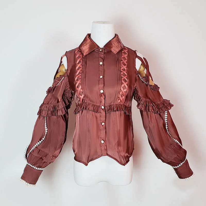 Half Price (BFM)OCELOT~Lolita Blouse Yuelong Poem Long Sleeve Inner Shirt