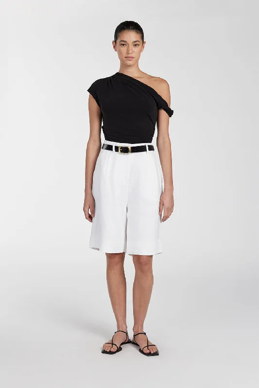 Weekend Specials Just for You RIO WASHED BLACK DRAPED TWIST KNIT TOP