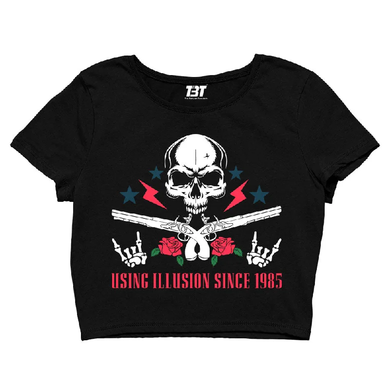 Price Fest Guns N' Roses Crop Top - Using Illusion Since 1985