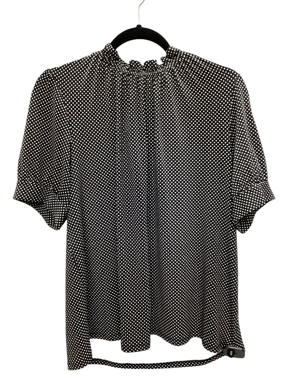 Deep Savings Polkadot Pattern Top Short Sleeve Adrianna Papell, Size M