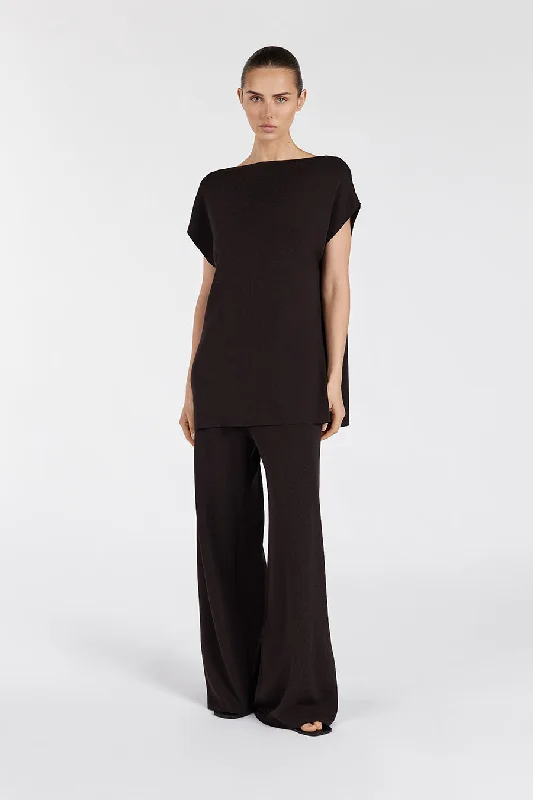 Time-Limited Offer MABLE BITTER CHOC LONGLINE KNIT TOP