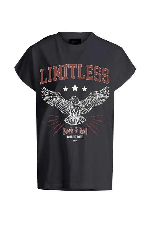 Unmissable Offer Jjxx - Jxwilma Astrid Boxy Sl Tee Ft24 - 4732706 Dark Shadow Limitless