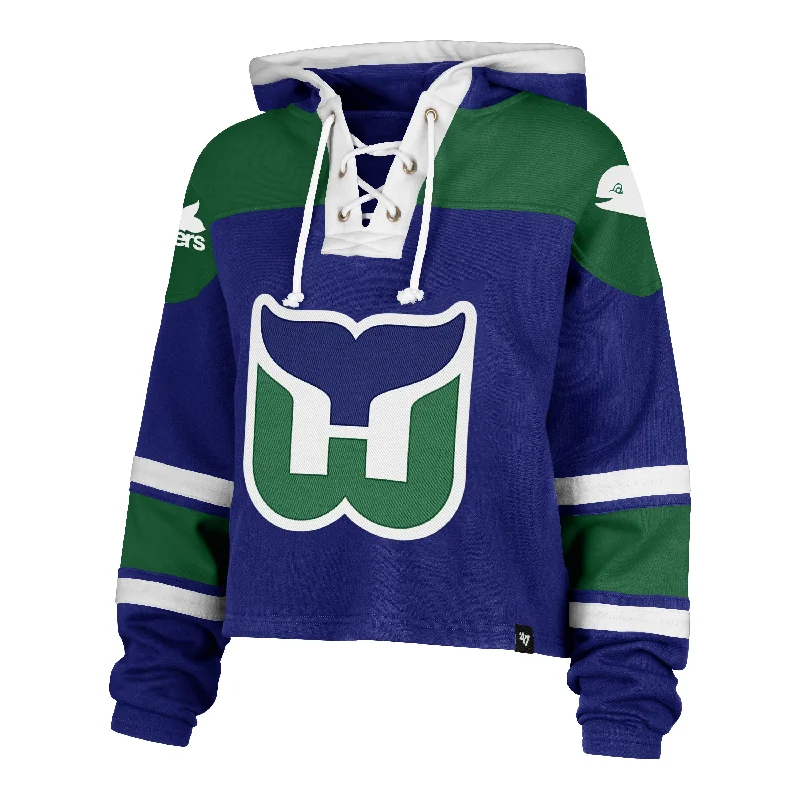 Best Deals HARTFORD WHALERS VINTAGE CROPPED SUPERIOR '47 LACER HOOD WOMENS
