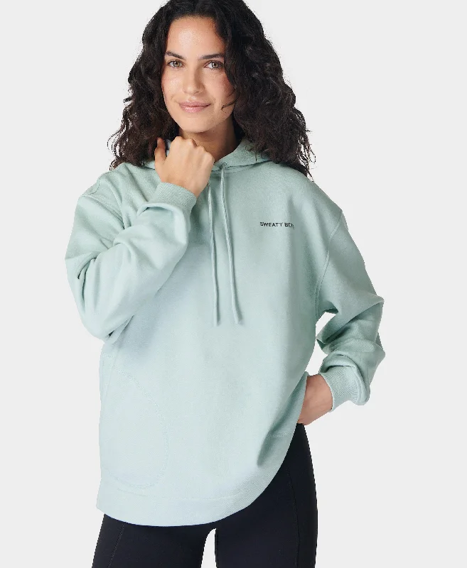 Weekend Deals to Make You Smile Revive Longline Hoody Sb9913 Muted-Teal-Blue