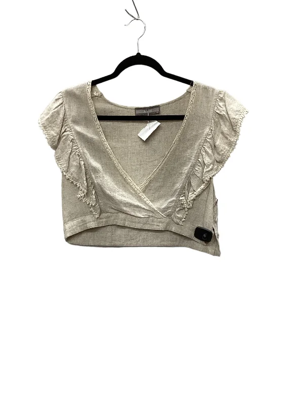 Weekend Savings Bonanza Cream Top Short Sleeve Clothes Mentor, Size L