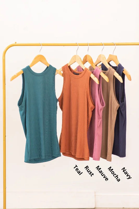Huge Savings Ribbed High Neck Tank