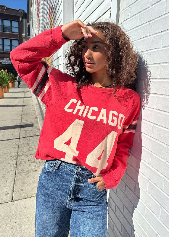 Hurry Up Chicago 44 Crop Crewneck - Red
