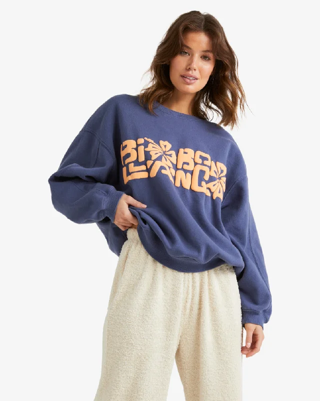 Super Sale Billabong Tiki Vibes Kendall Crew Sweatshirt-Blue Surf