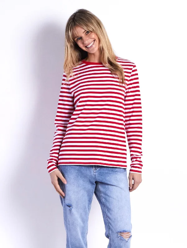 Weekend Shopping Bliss Brunswick Long Sleeves Tee - Red Stripes