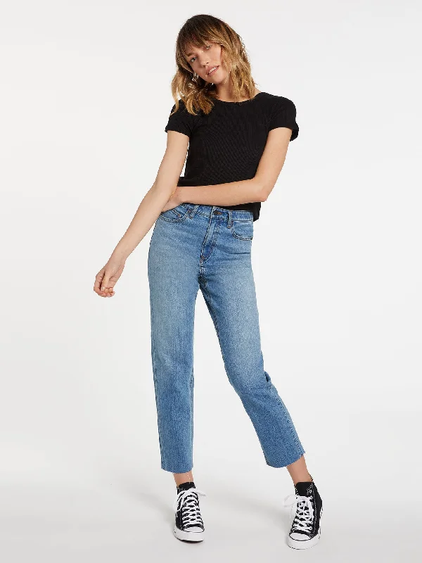 Super Sale Stoned Straight Jeans - Ash Blue
