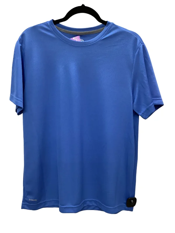 Make Your Weekend Count with Savings Blue Athletic Top Short Sleeve Athletic Works, Size M