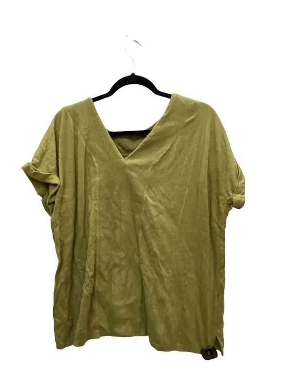 Now or Never Green Top Short Sleeve Basic Ava & Viv, Size Xl